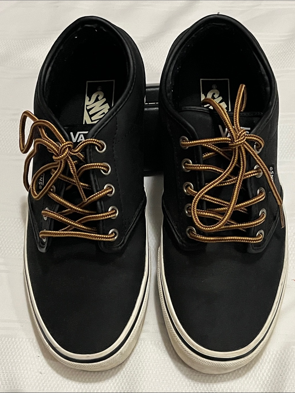 Vans Men’s Black Sneakers with Brown Laces